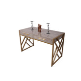 Marble Top Study Desk with Gold Frame Proffice furniture